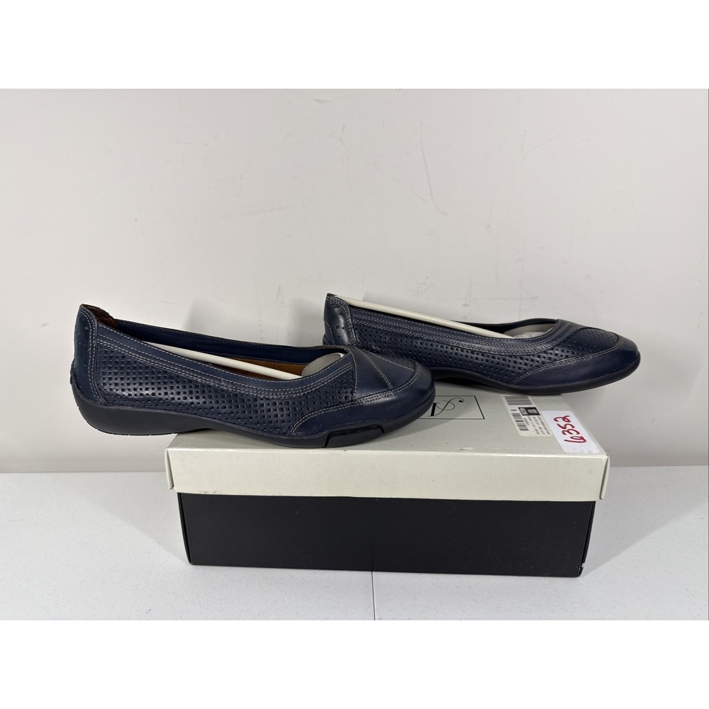 Auditions Womens Verona II Navy‎ Leather Ballet Flats Shoes 8.5 W2